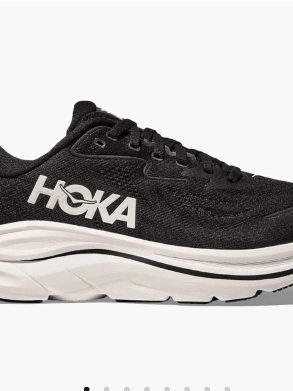 Hoka Clifton 10 Black and White Everyday Running Shoe size 10